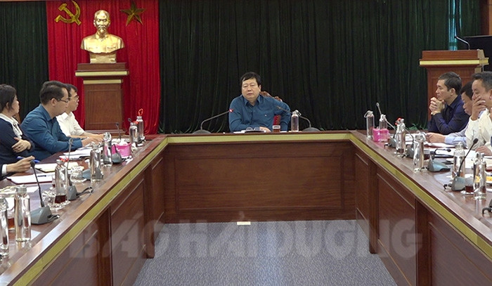 Đồng chí Chủ tịch UBND tỉnh Nguyễn Dương Thái làm việc tại thị xã Kinh Môn